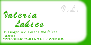 valeria lakics business card